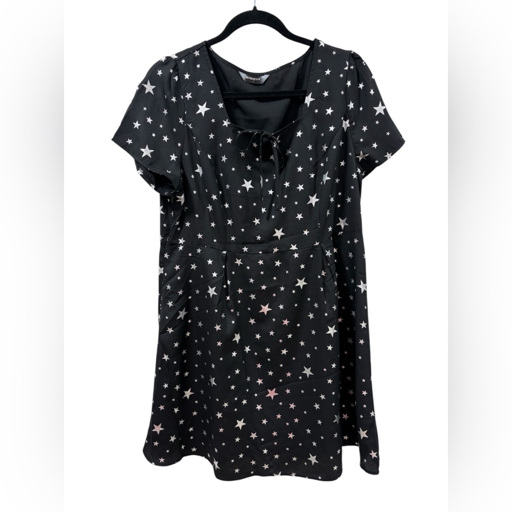 Allegra K Black Dress with Star Pattern
